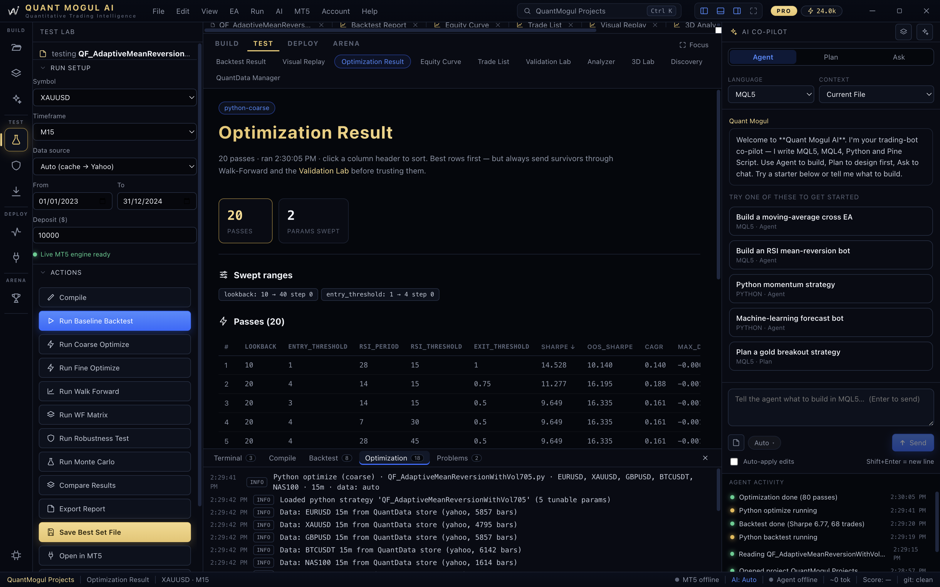 Optimization run