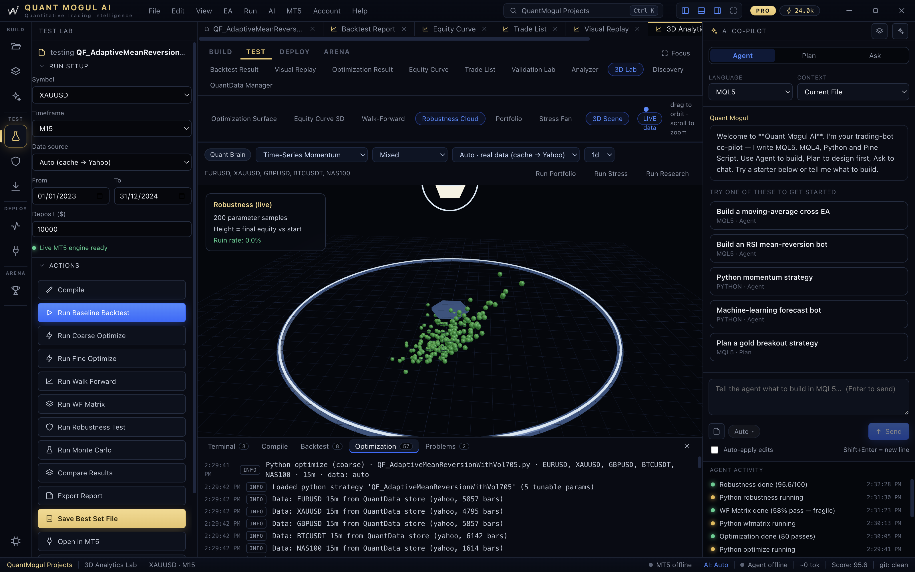Quant Mogul Studio — 3D Robustness Cloud